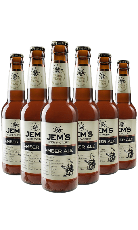 שישיית בירה ג'מס אמבר 330 מ"ל 